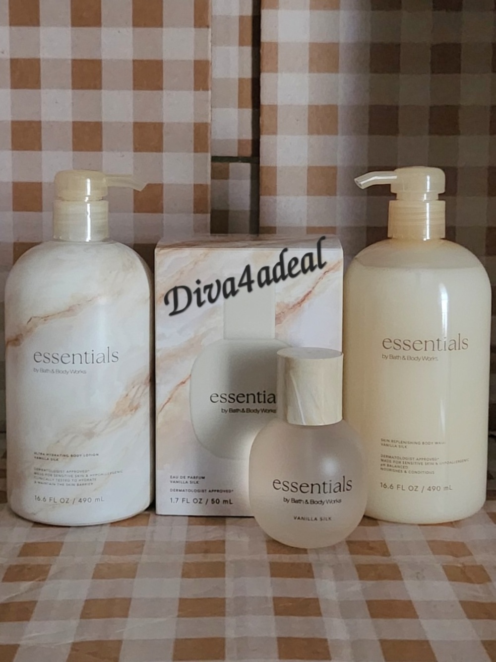 Bath & Body Works ESSENTIALS HYPOALLERGENIC Vanilla Silk 3PC Collection Set